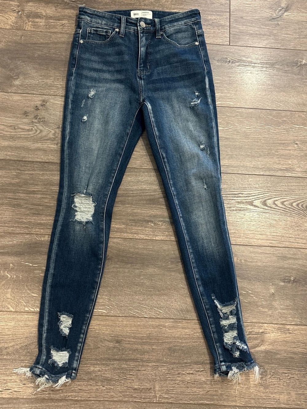 Parker Dark Blue Distressed Skinny Jeans